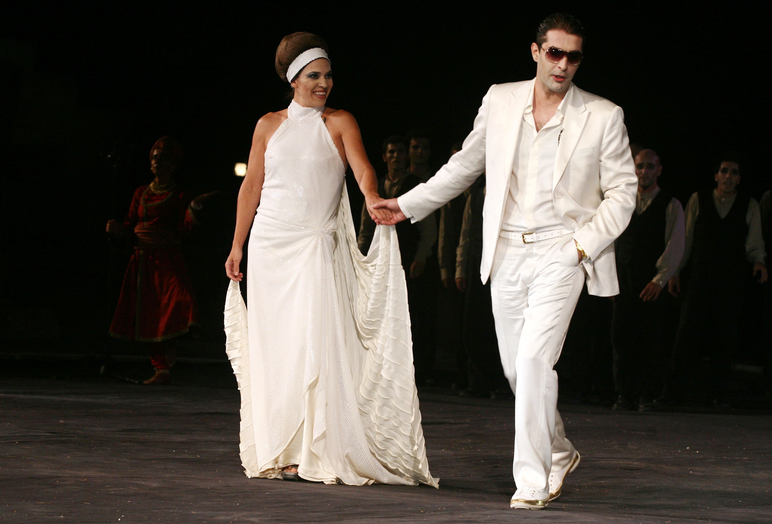 Αγνώριστος ο Βασίλης Μπισμπίκης. Το 2008 στην Επίδαυρο.