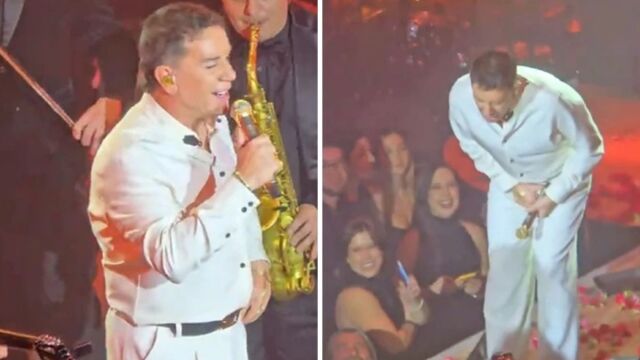 Απίθανο σκηνικό με τον Γιώργο Μαζωνάκη στην πίστα: Θαμώνας πέταξε κατά λάθος τα πανέρια με τα λουλούδια στην 