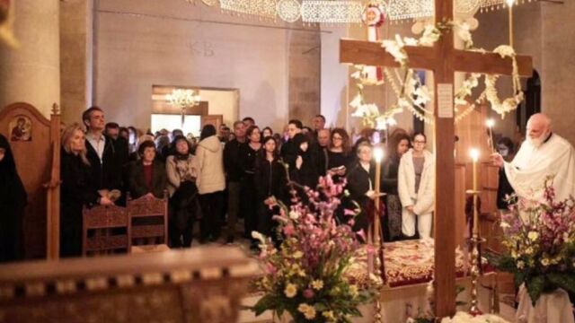 Στον επιτάφιο της Μονής Αγίας Κυριακής στο Βαρύπετρο Χανίων  ο Κυριάκος Μητσοτάκης