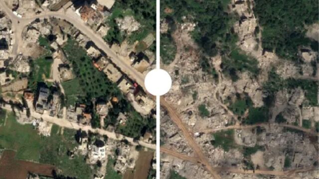 Λίβανος: Νέες δορυφορικές εικόνες αποτυπώνουν εκτεταμένες καταστροφές