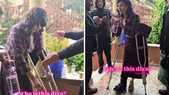 Δανάη Παππά: Με πατερίτσες στα γυρίσματα του 