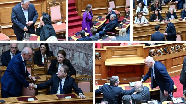 Μεϊμαράκης με Πολύδωρα, Λατινοπούλου ανάμεσα σε Σακελλαροπούλου και Θάνου, Καιρίδης με Γεροβασίλη και όλα τα πηγαδάκια στην ομιλία Βαρθολομαίου στη Βουλή