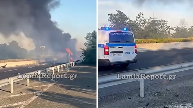 Φορτηγό ανετράπη στην εθνική οδό στο ύψος του Βελε