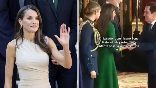 Βασίλισσα Λετίθια: Η αμήχανη στιγμή που πάγωσε την τελετή - Σπρώχνει πρέσβη που προσπάθησε να τη φιλήσει μπροστά στις κάμερες (Βίντεο)
