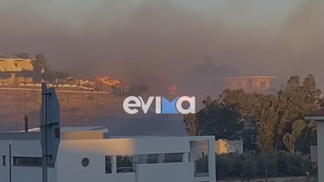 Φωτιά στην Κάρυστο: Σε ύφεση το μέτωπο - Κάηκαν σπίτι και δύο αυτοκίνητα (Εικόνες & Βίντεο)