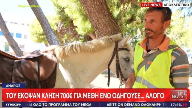 Άνδρος: Έφαγε πρόστιμο 700 ευρώ επειδή οδηγούσε μεθυσμένος… το άλογό του - Τι ισχυρίστηκε ο αναβάτης (Βίντεο)