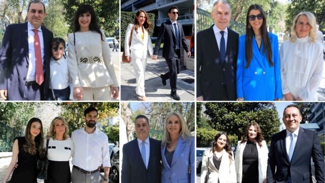 Ορκωμοσία νέας κυβέρνησης: Οι νέοι υπουργοί και υφυπουργοί προσήλθαν με τα μέλη των οικογενειών τους (Εικόνες, βίντεο)
