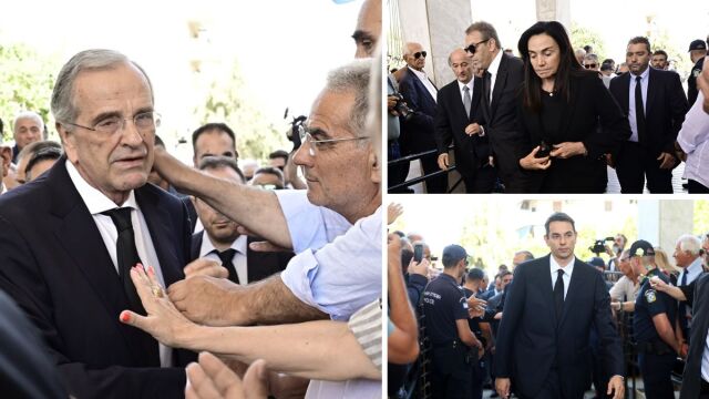 Συντετριμμένοι ο Αντώνης και η Γεωργία Σαμαρά στην κηδεία της κόρης τους (Εικόνες)