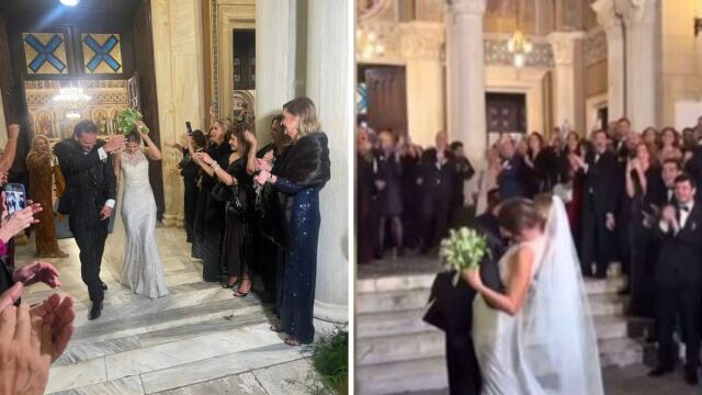 Παντρεύτηκε ο γιος του Δημήτρη Αβραμόπουλου, Φίλίππος με την Αλίκη Σβώλου στην Μητρόπολη Αθηνών (Εικόνες & Βίντεο)