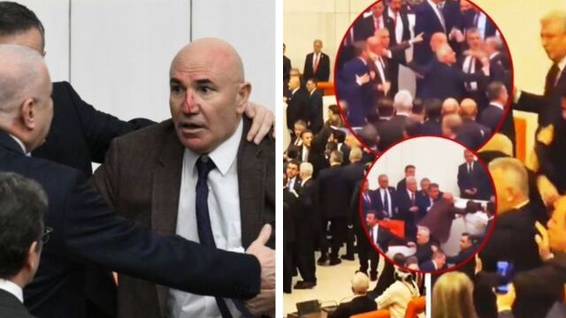 Χάος και άγριο ξύλο στην τουρκική Βουλή την ώρα που ο Ερντογάν υποδεχόταν τον Μητσοτάκη (Βίντεο)