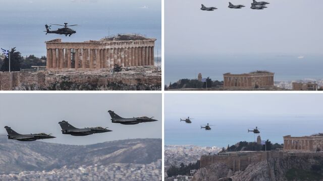 25η Μαρτίου: Έσκισαν τον ουρανό της Αθήνας Rafale, Mirage, ελικόπτερα και Canadair (Εικόνες  Bίντεο)