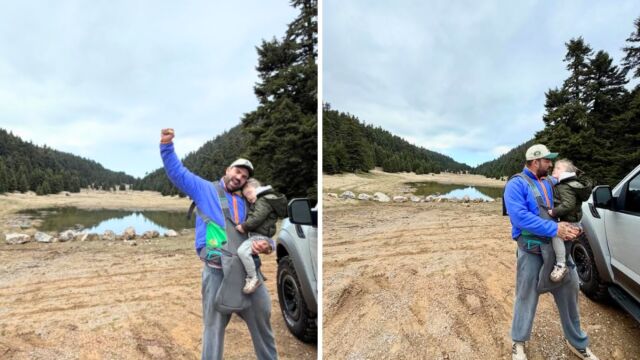 Τρυφερές στιγμές για Δημήτρη Αλεξάνδρου και υιό στην Αράχωβα - Το παιχνίδι του μικρού με τη Ρία Ελληνίδου (Εικόνες)