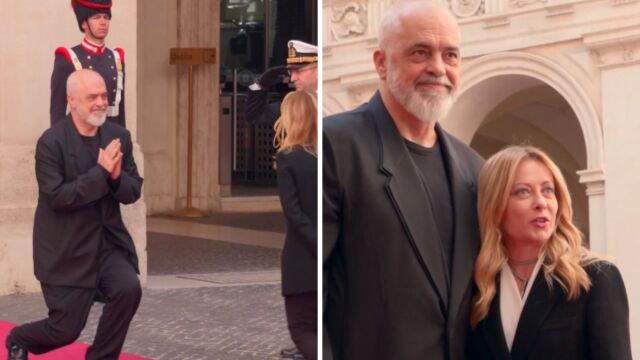 Γονάτισε ξανά ο Ράμα μπροστά στη Μελόνι κατά την επίσκεψη του στην Ιταλία (Βίντεο)