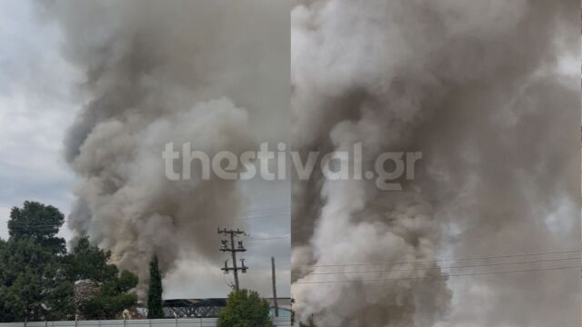 Θεσσαλονίκη: Μήνυμα του 112 για φωτιά σε εταιρεία ανακύκλωσης - 