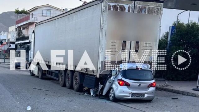 Τροχαίο δυστύχημα στη Ζαχάρω: Νεκρός 29χρονος που καρφώθηκε με το αυτοκίνητό του σε νταλίκα (Βίντεο)