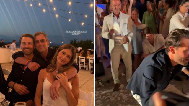 Με ελληνικό… άρωμα το pre-wedding πάρτι της Αμαλίας Κωστοπούλου και του Τζέικ Μέντγουελ: Το ζεϊμπέκικο του μέλλοντα γαμπρού και τα σπασμένα πιάτα του Πέτρου Κωστόπουλου και του Γιάννη Λάτσιου (Εικόνες)