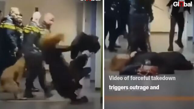Βίαιη σύλληψη Παλαιστίνιας εγκύου στην Ολλανδία: Αστυνομικοί την πέταξαν στο έδαφος και την έσυραν από τα μαλλιά (Βίντεο)