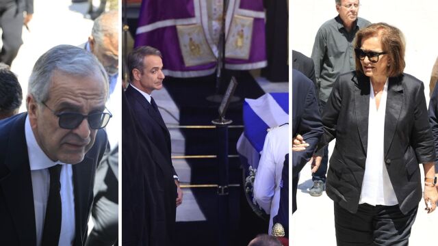 Κηδεία Νίκου Ταγαρά: Αποφεύχθηκε συνάντηση Μητσοτάκη και Σαμαρά (Εικόνες)
