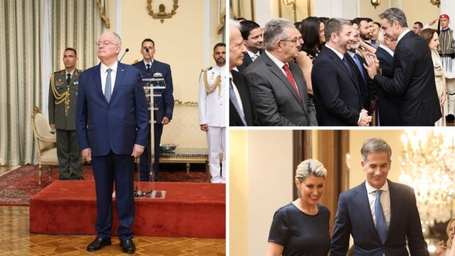 Προεδρικό Μέγαρο: Τα κλικ της δεξίωσης για τα 52 χρόνια από την αποκατάσταση της Δημοκρατίας - Τα χαμόγελα, οι χειραψίες, οι εντυπωσιακές εμφανίσεις και οι απουσίες (Εικόνες)