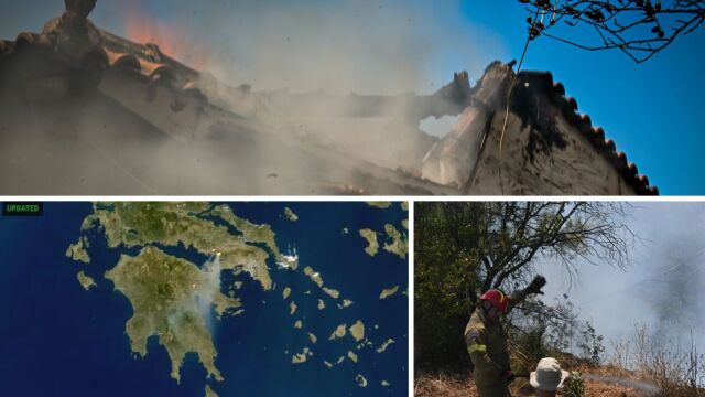 Φωτιά στην Πελοπόννησο: Ταξίδεψε μέχρι τη Λακωνία ο καπνός από τις φωτιές σε Βοιωτία και Αργολίδα - Τι δείχνει ο χάρτης του Meteo