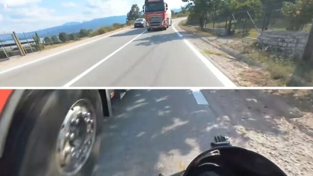 Προσήχθη ο οδηγός του βυτιοφόρου για την επικίνδυνη προσπέραση: Αν είχα αυτοκίνητο δεν θα μπορούσα να το αποφύγω, είπε ο μοτοσικλετιστής (Βίντεο)