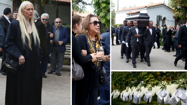 Μάρα Θρασυβουλίδου: Δεν μπορώ να το πιστέψω -  Συντετριμμένη στο τελευταίο αντίο στον Γιώργο Νιάρχο - H κόρη τους λύγισε (Εικόνες)