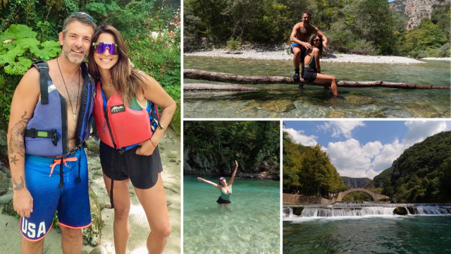 Φίλιππος Μιχόπουλος και Κωνσταντίνα Ευριπίδου βούτηξαν στα παγωμένα νερά του Βοϊδομάτη (Εικόνες)
