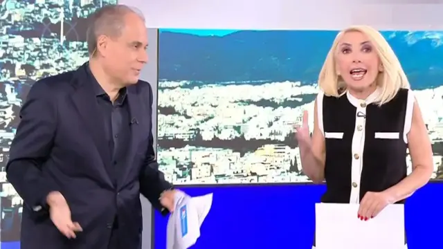 Μίνα Καραμήτρου στον Νίκο Στραβελάκη στον αέρα του Open: Αμάν, ρε Νίκο - Τι συνέβη; (Βίντεο)